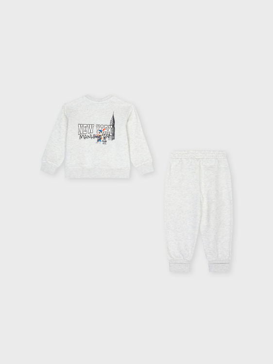Picture of BD7980- BOYS ARMY GREEN /WHITE HIGH QUALITY  FLEECY 2 PCS